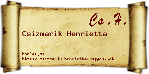 Csizmarik Henrietta névjegykártya