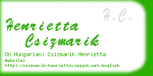 henrietta csizmarik business card